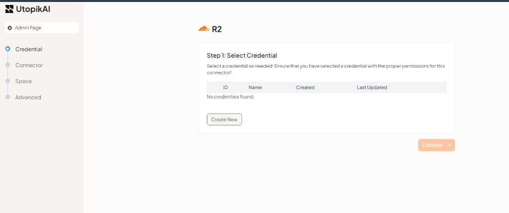 Step 1: Select Credential
