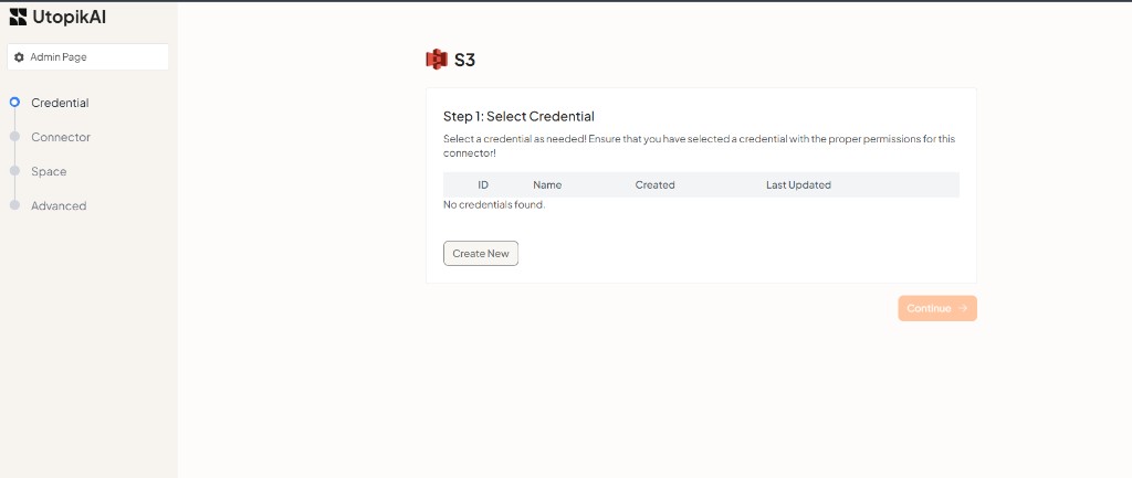 Step 1: Select Credential