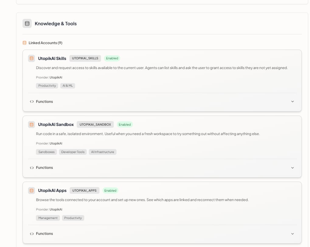 Update an Agent — Linked accounts