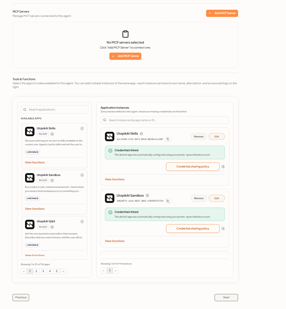 Update an Agent — MCP Servers and Tools