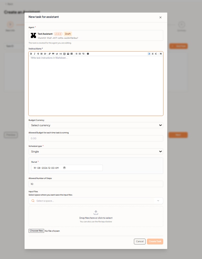 New task for assistant