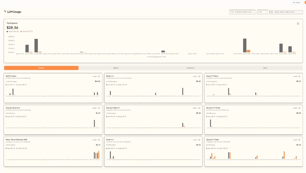 LLM Usage dashboard