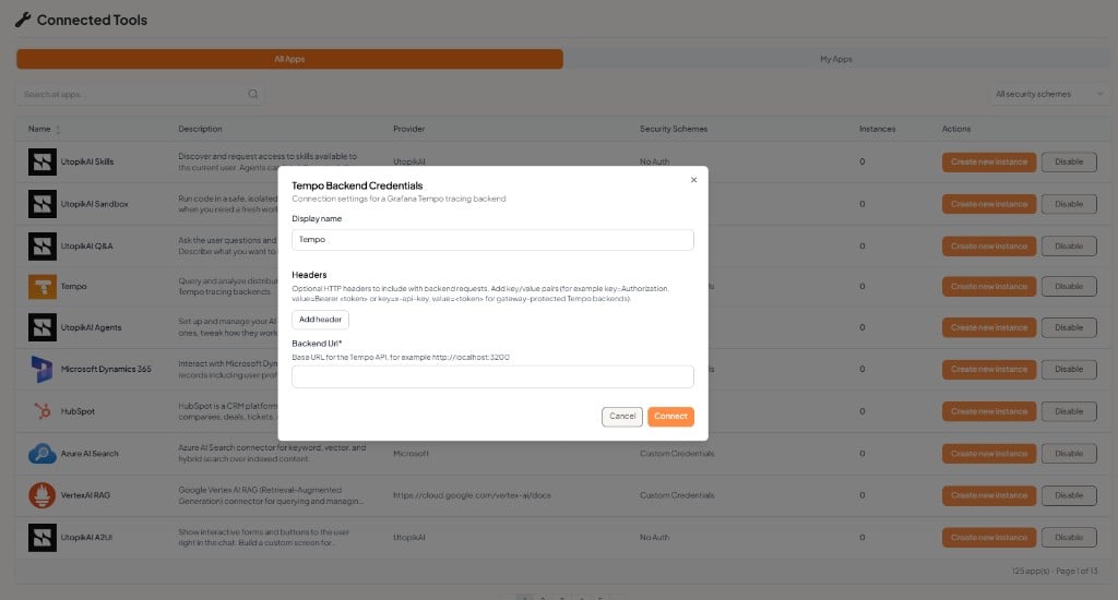 Tempo Backend Credentials