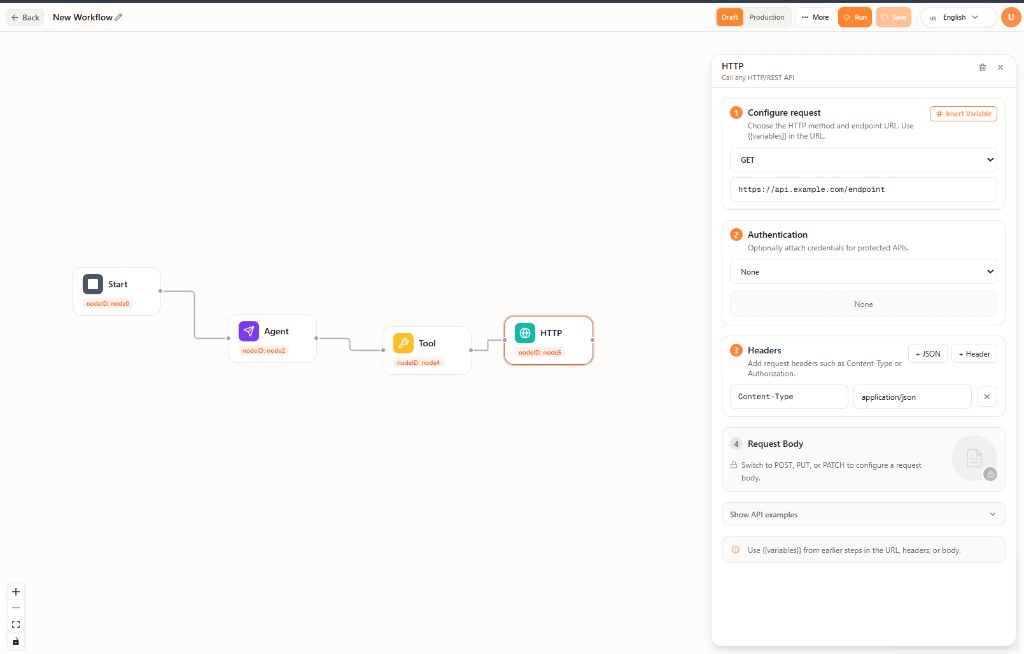 HTTP node configuration