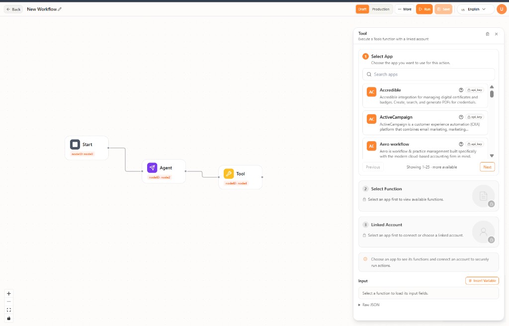 Tool node configuration