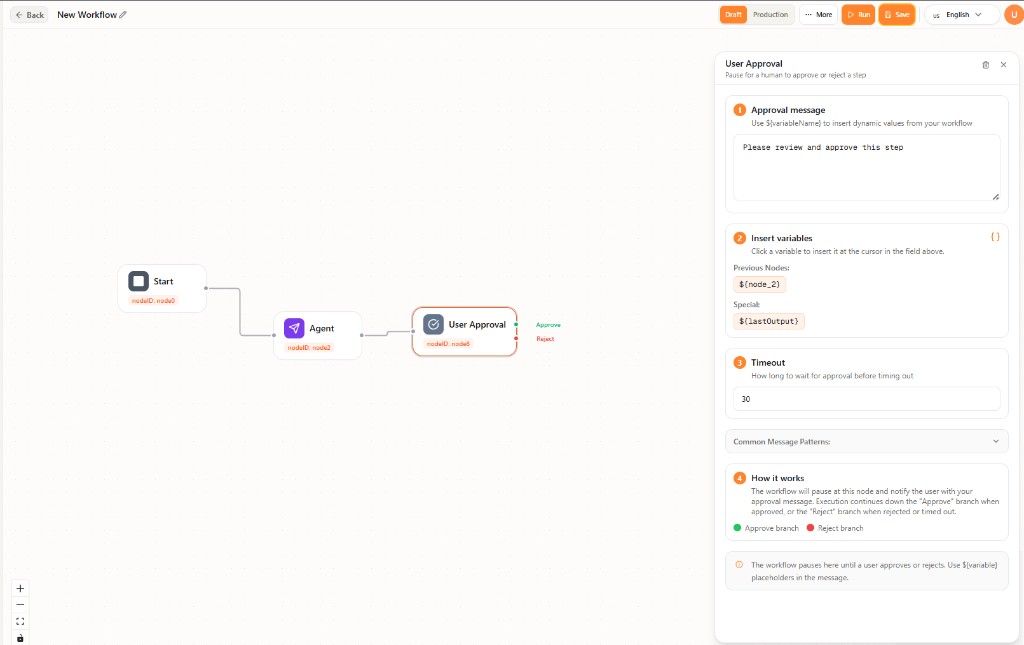 User Approval node