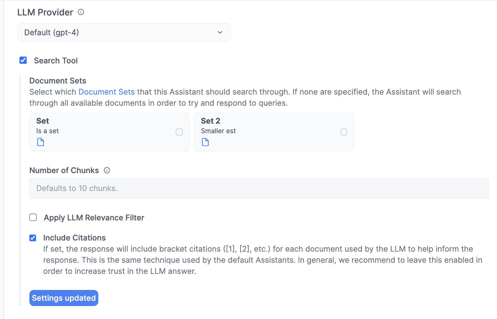 Assistant Configuration Interface