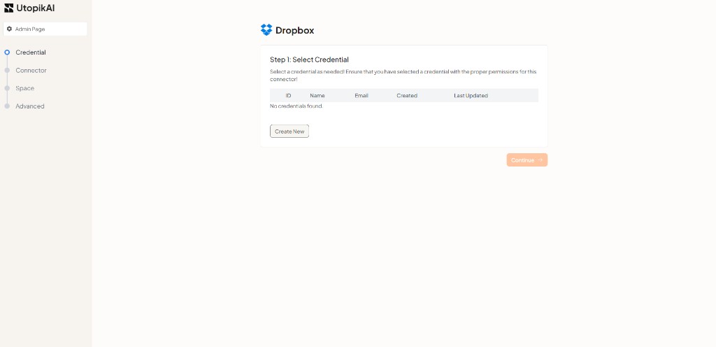Step 1: Select Credential