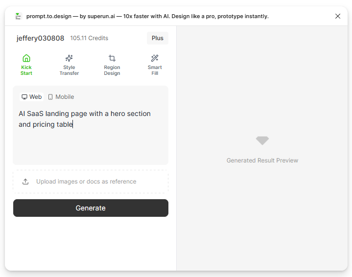 Prompt input for early ideation