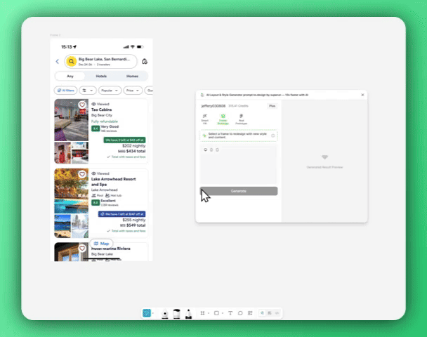 選擇 Frame 並輸入 Frame Redesign 提示
