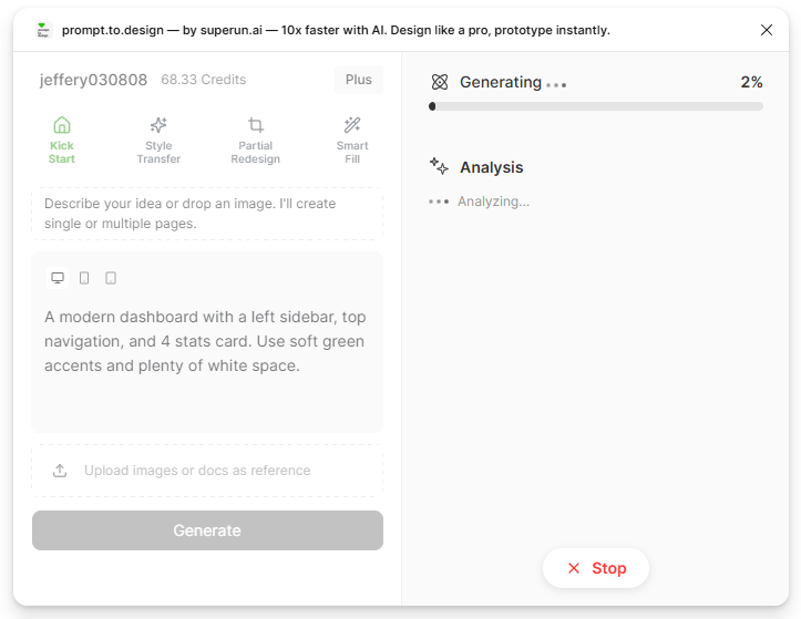 AI generating layout previews