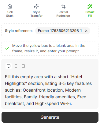Enter prompt describing the Hotel Highlights section