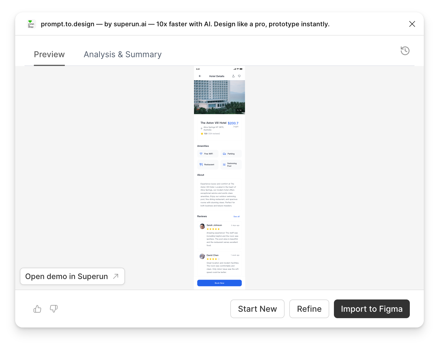 Preview generated output