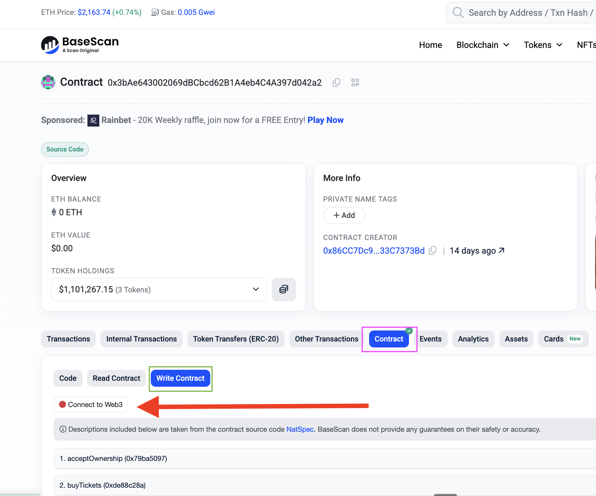 Basescan Connect Wallet