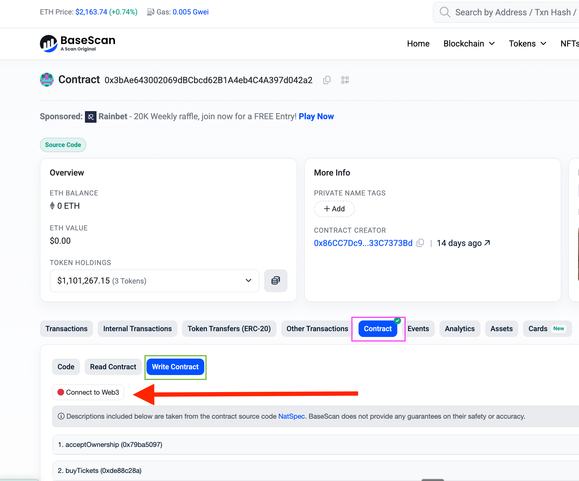 Basescan Connect Wallet