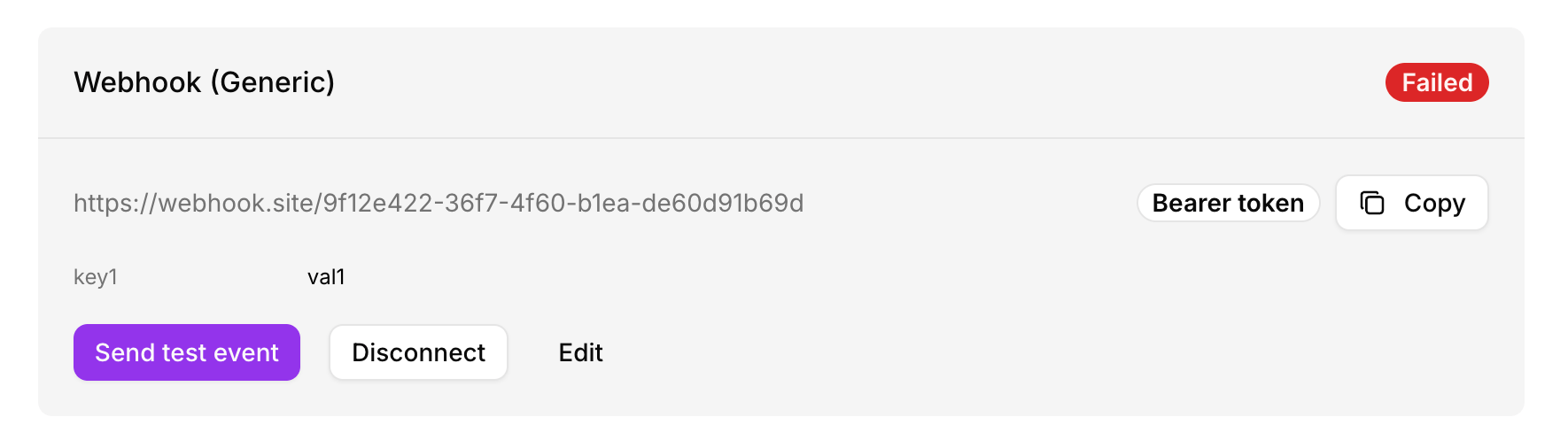 Generic webhook notification — failed state