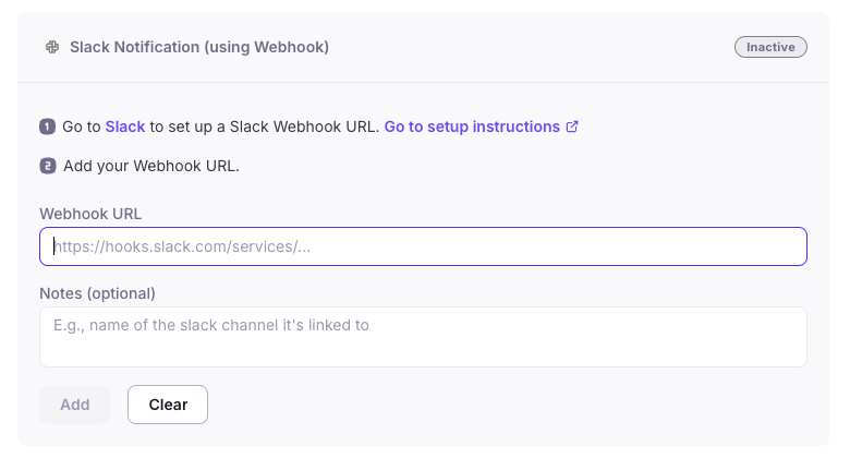 Empty Slack notification for alerts