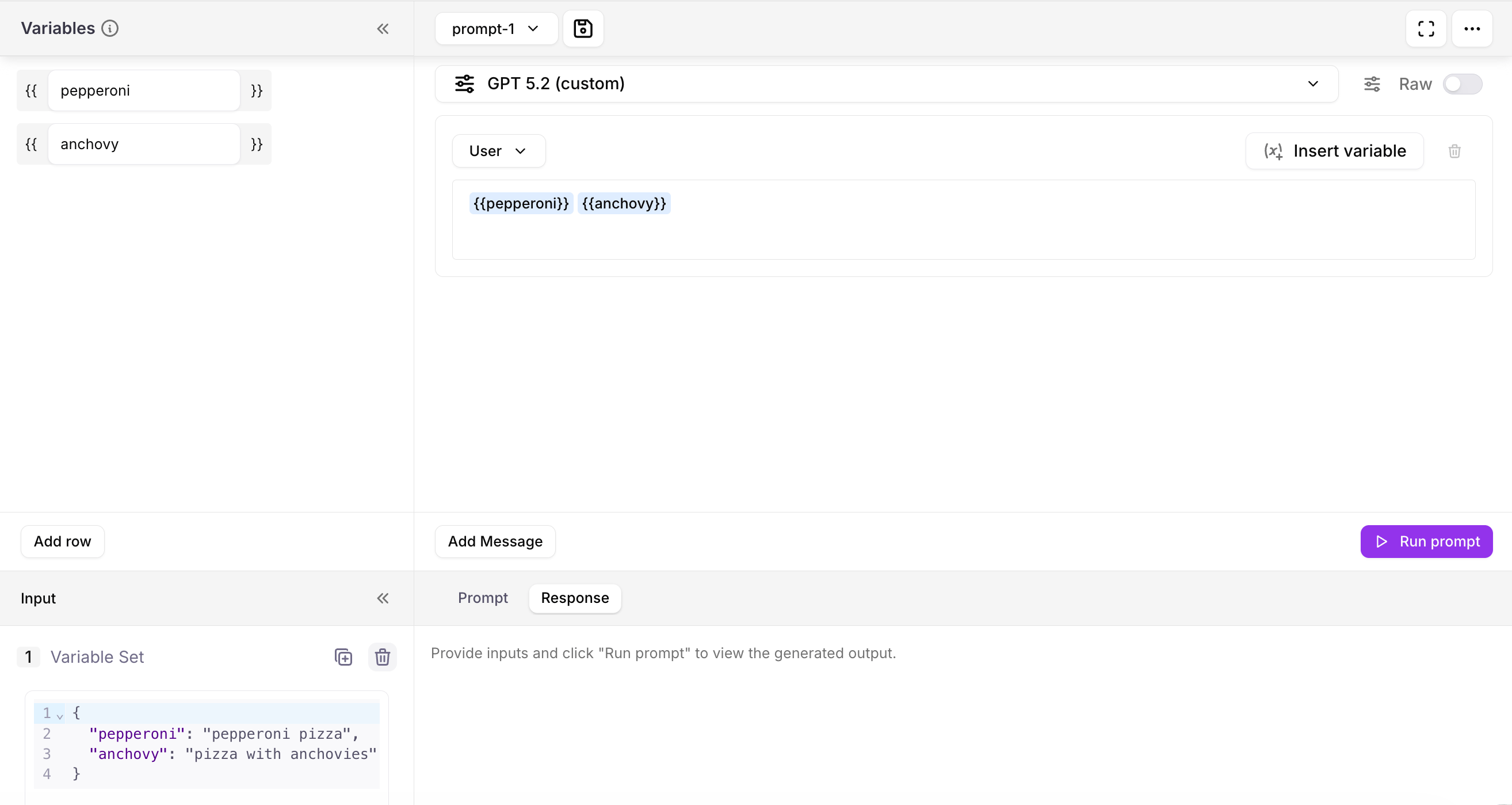 Add variables to an experiment