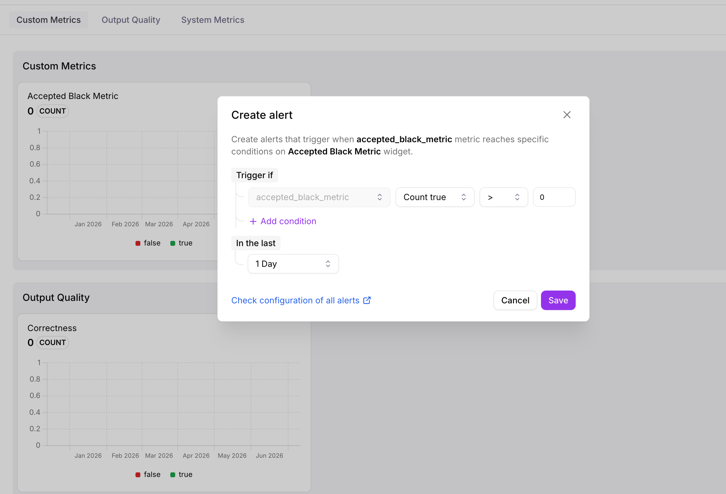 Inline alerts in Trends View