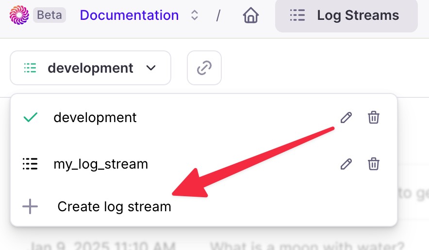 How to create or add Log streams.