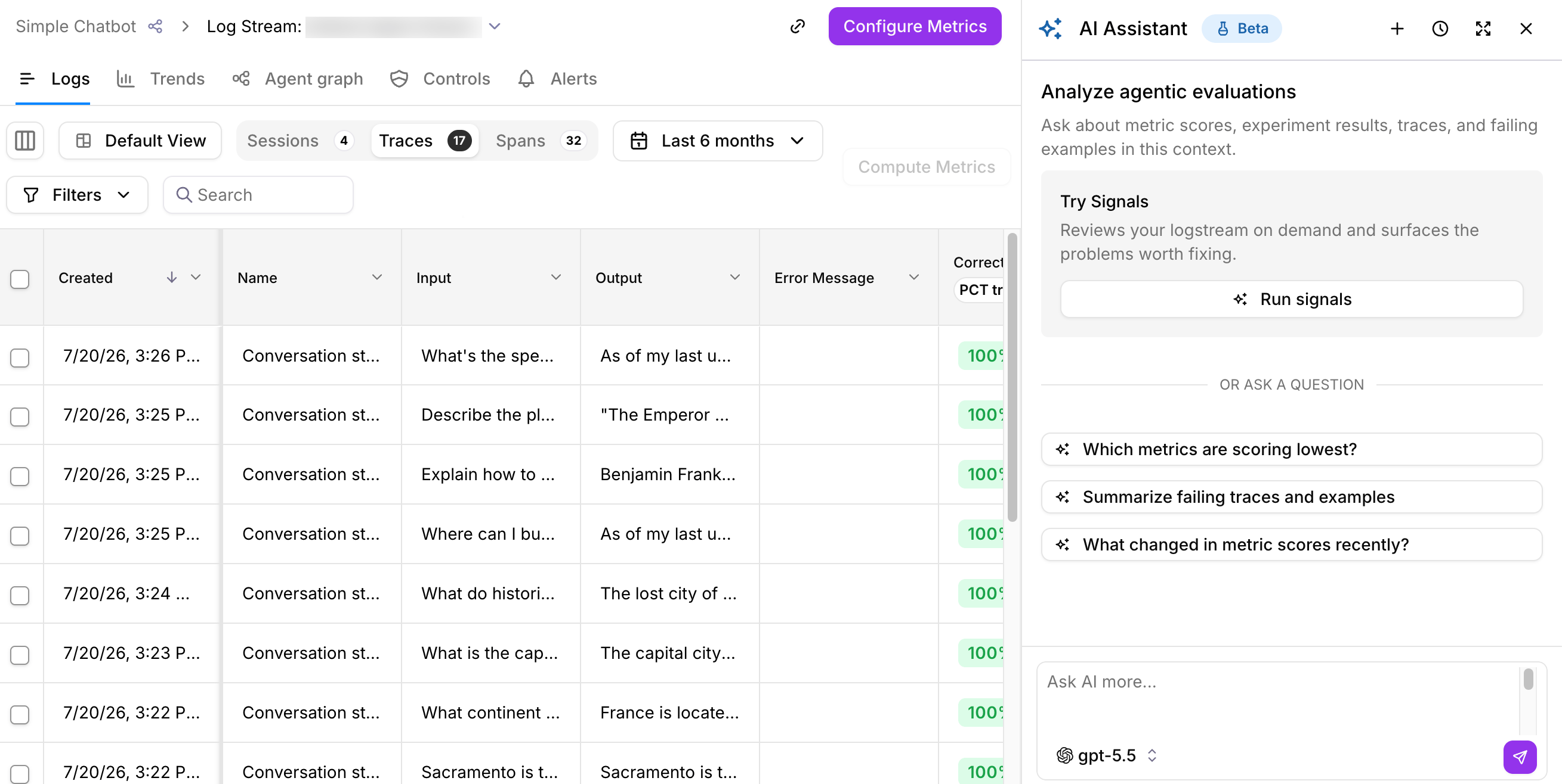Run signals from the AI Assistant