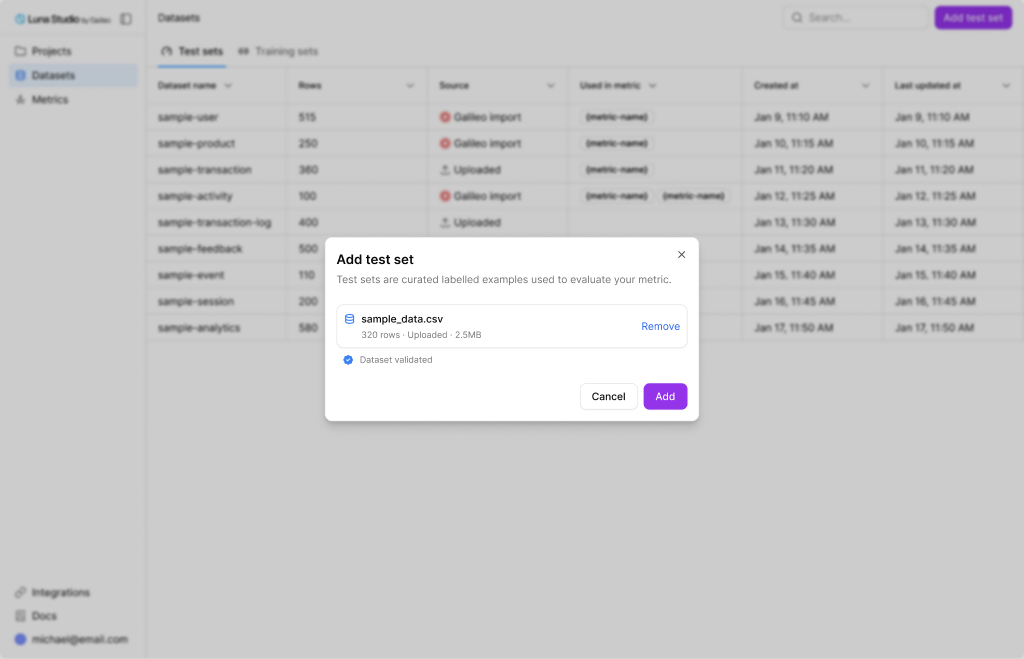 Add dataset, uploaded