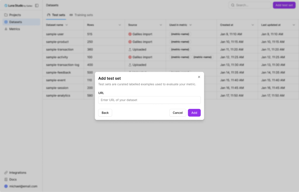 Add dataset, URL