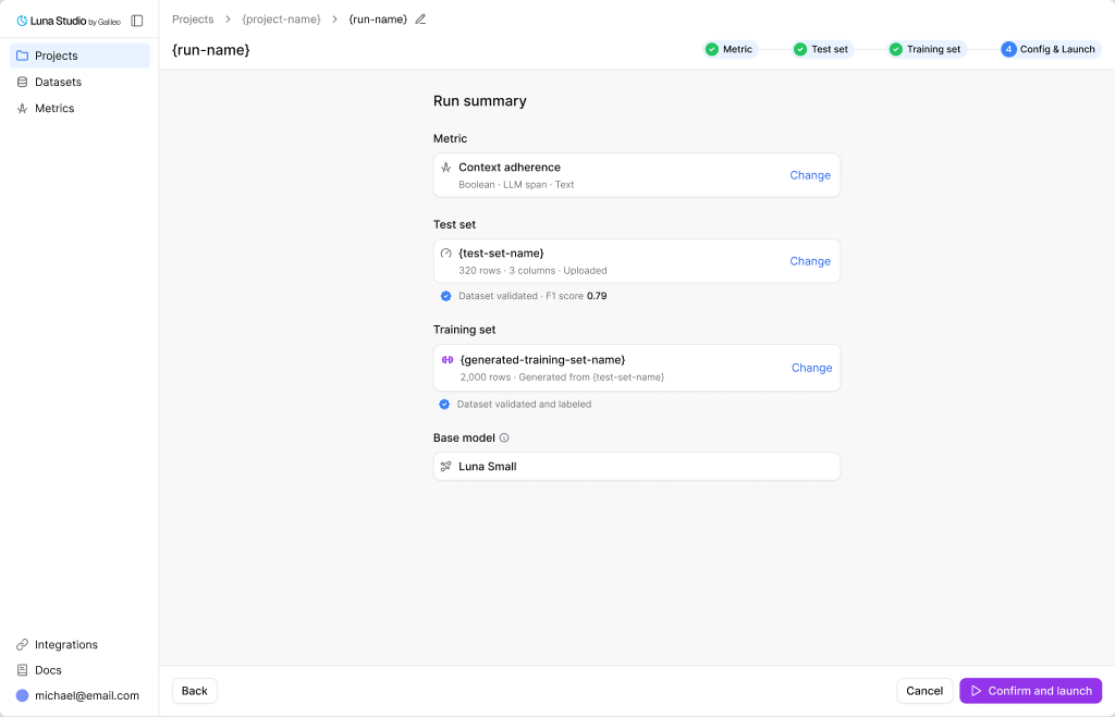 Config and launch step