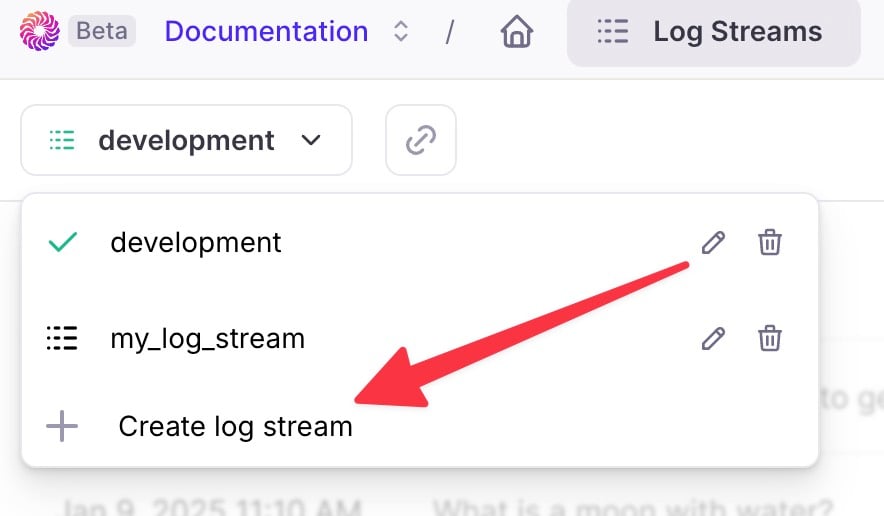 How to create or add Log streams.