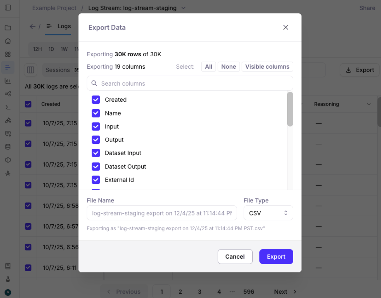 Export Data