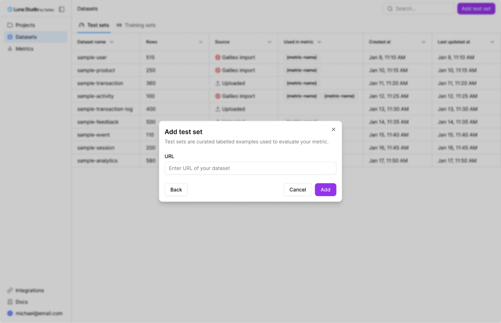 Add dataset, URL