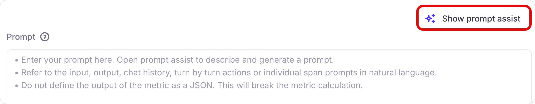 The show prompt assist button
