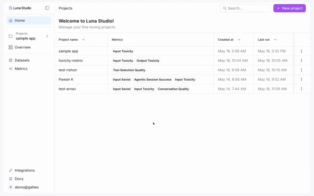 Projects page