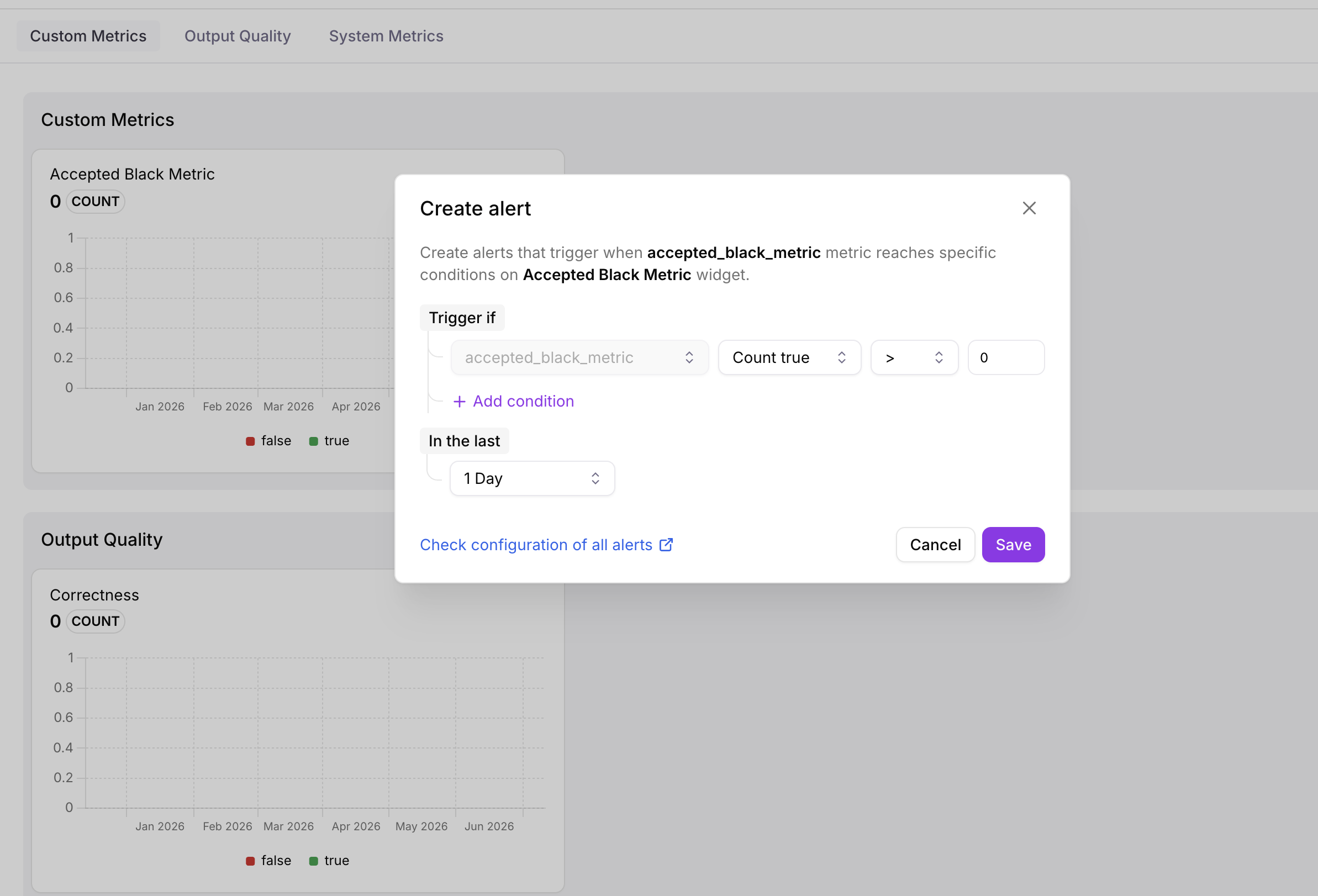 Inline alerts in Trends View