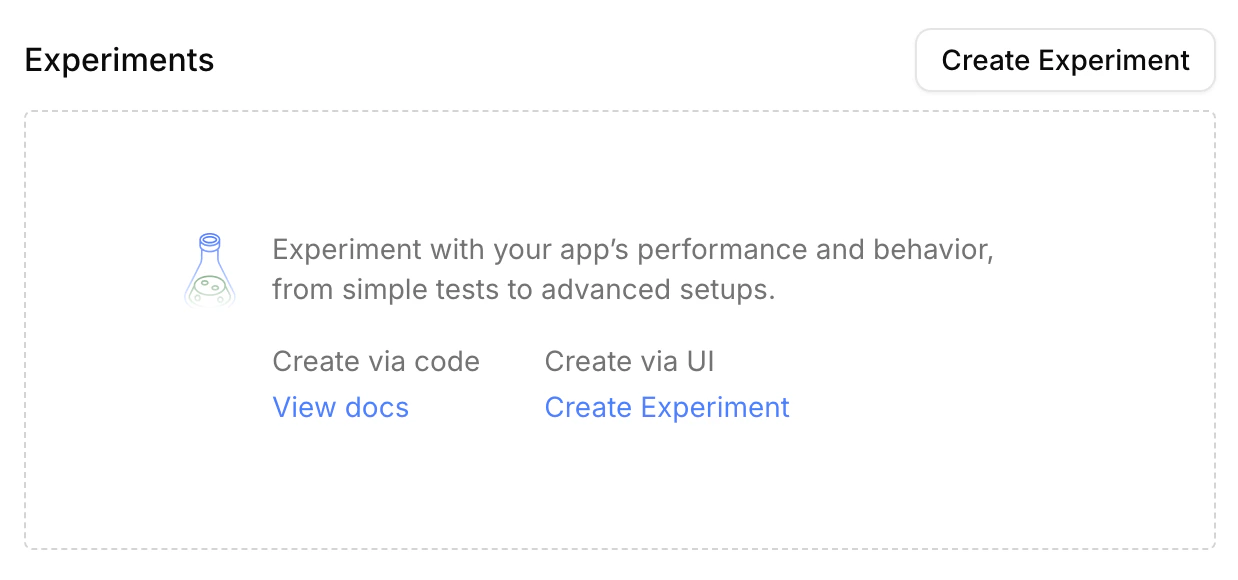 Create Experiment button