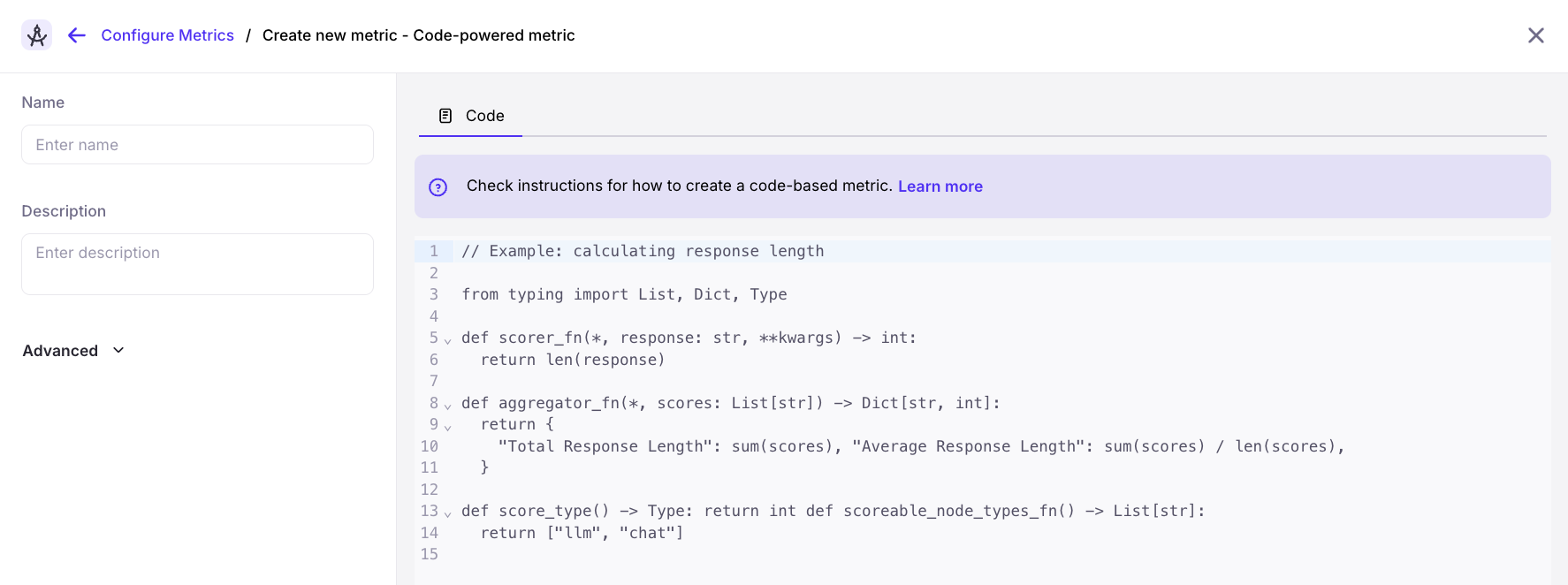 Code editor