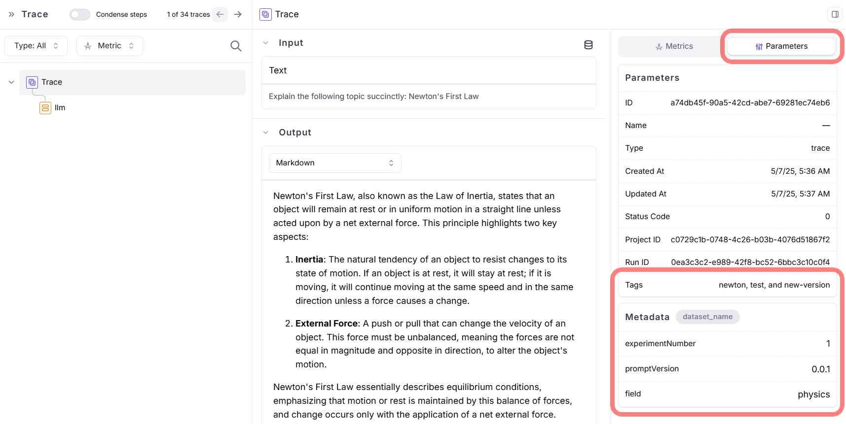 Annotated Log stream