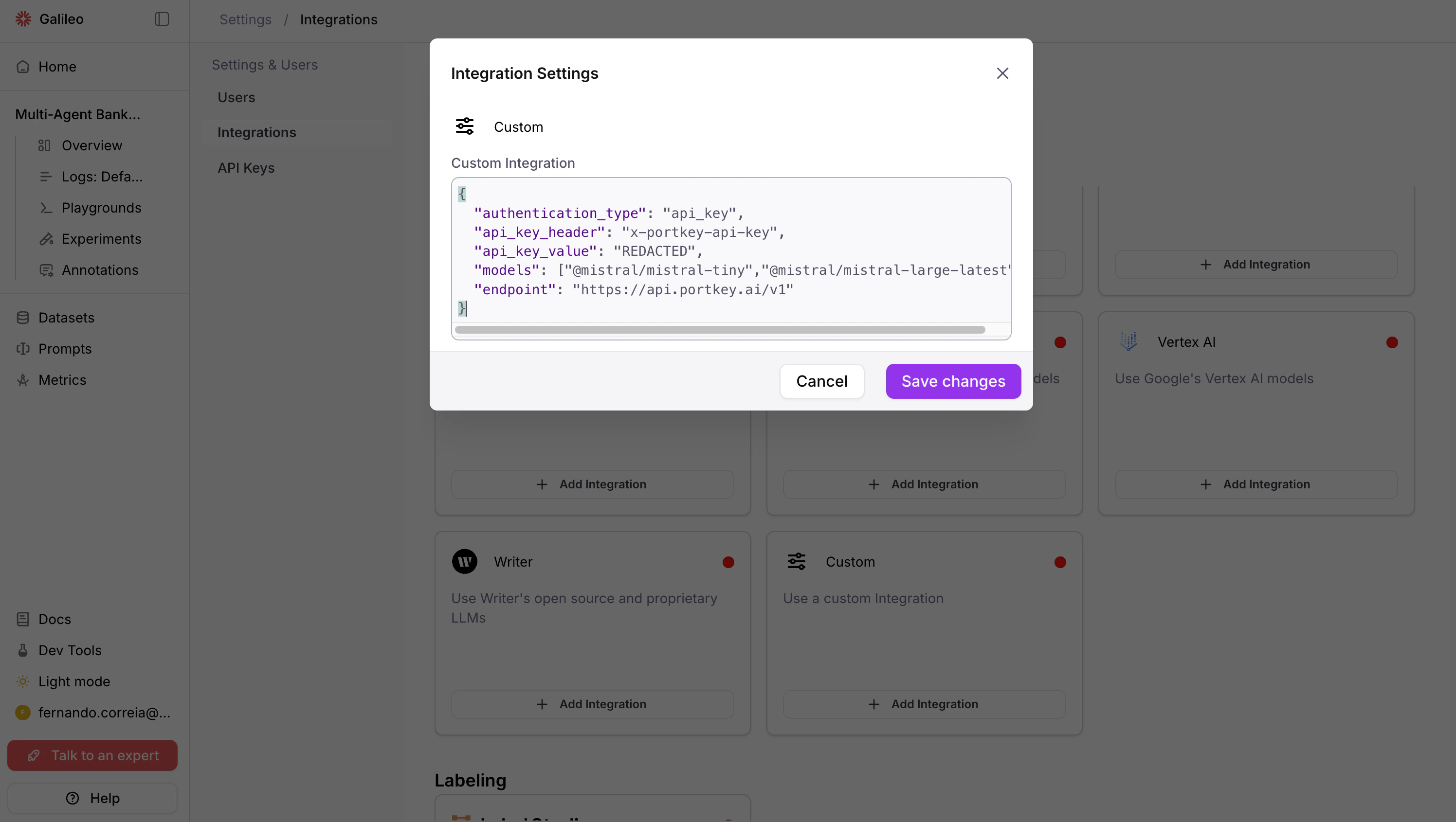 Pasting the JSON payload