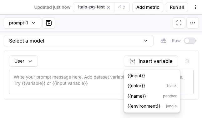 Playground variables