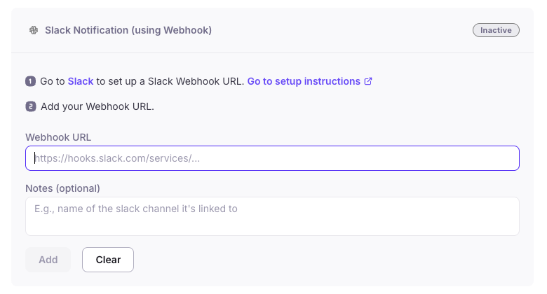 Empty Slack notification for alerts