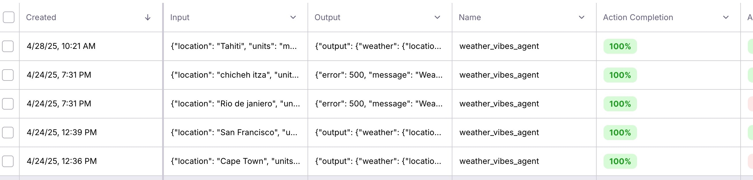 Weather Vibes Log Stream