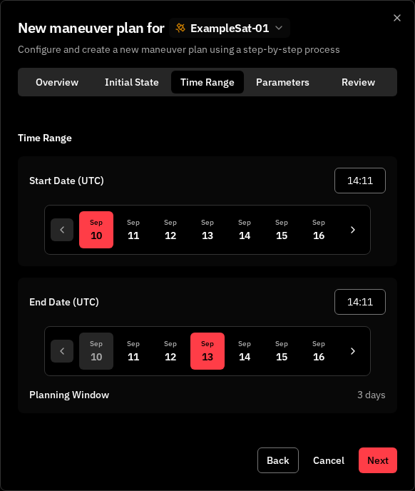 Planner Step3 Time Range