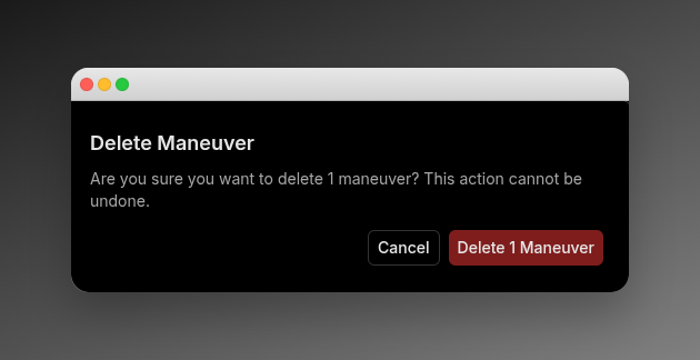 Delete Maneuver Delete Maneuver