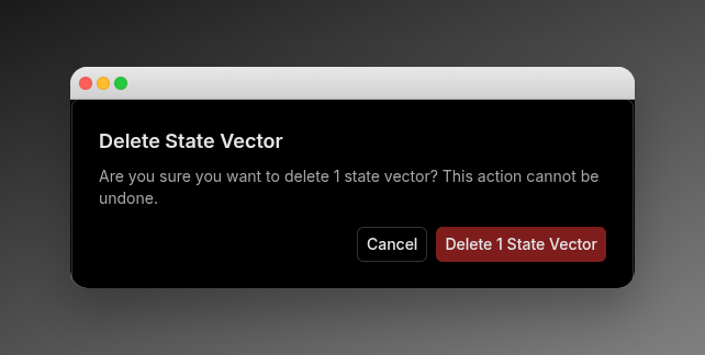 Delete State Vector Delete State Vector
