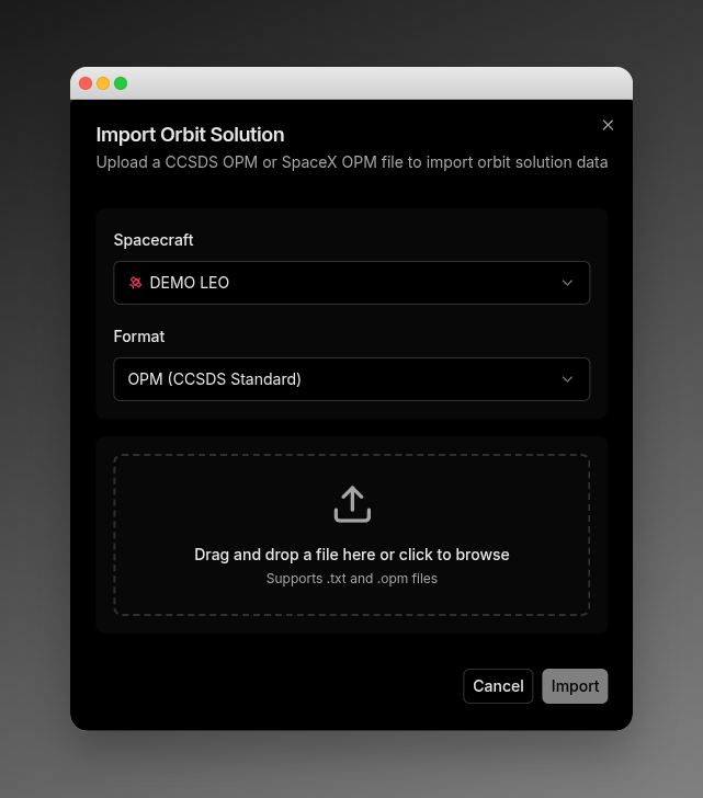 State Vector Import State Vector Import