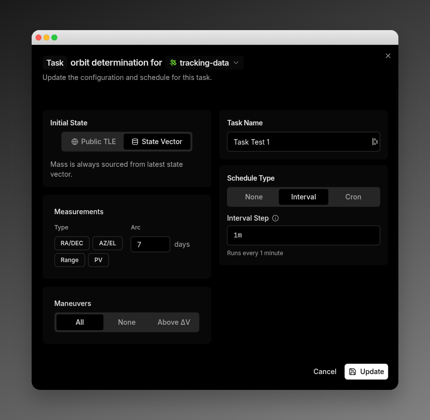 Orbit Determination Configuration Orbit Determination Configuration