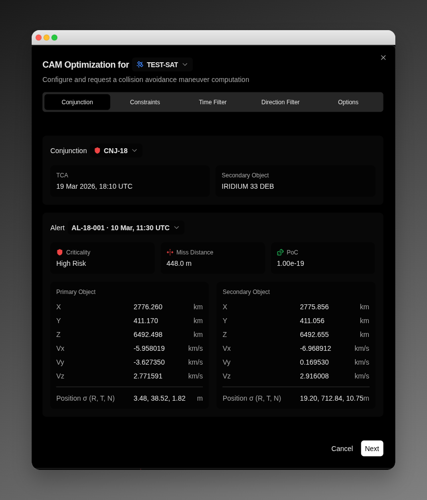 Step 1 — Conjunction Selection Step 1 — Conjunction Selection