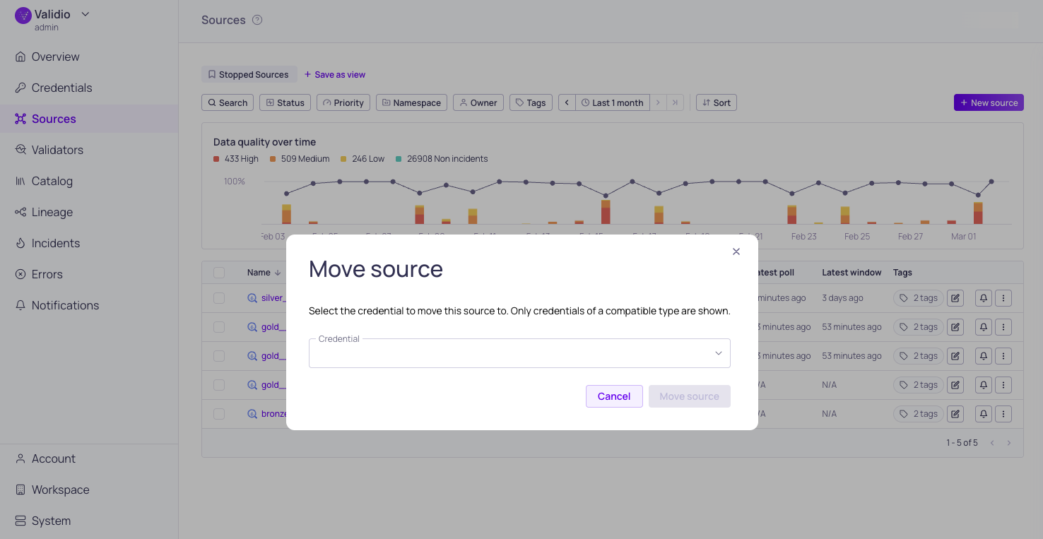 Move source dialog window