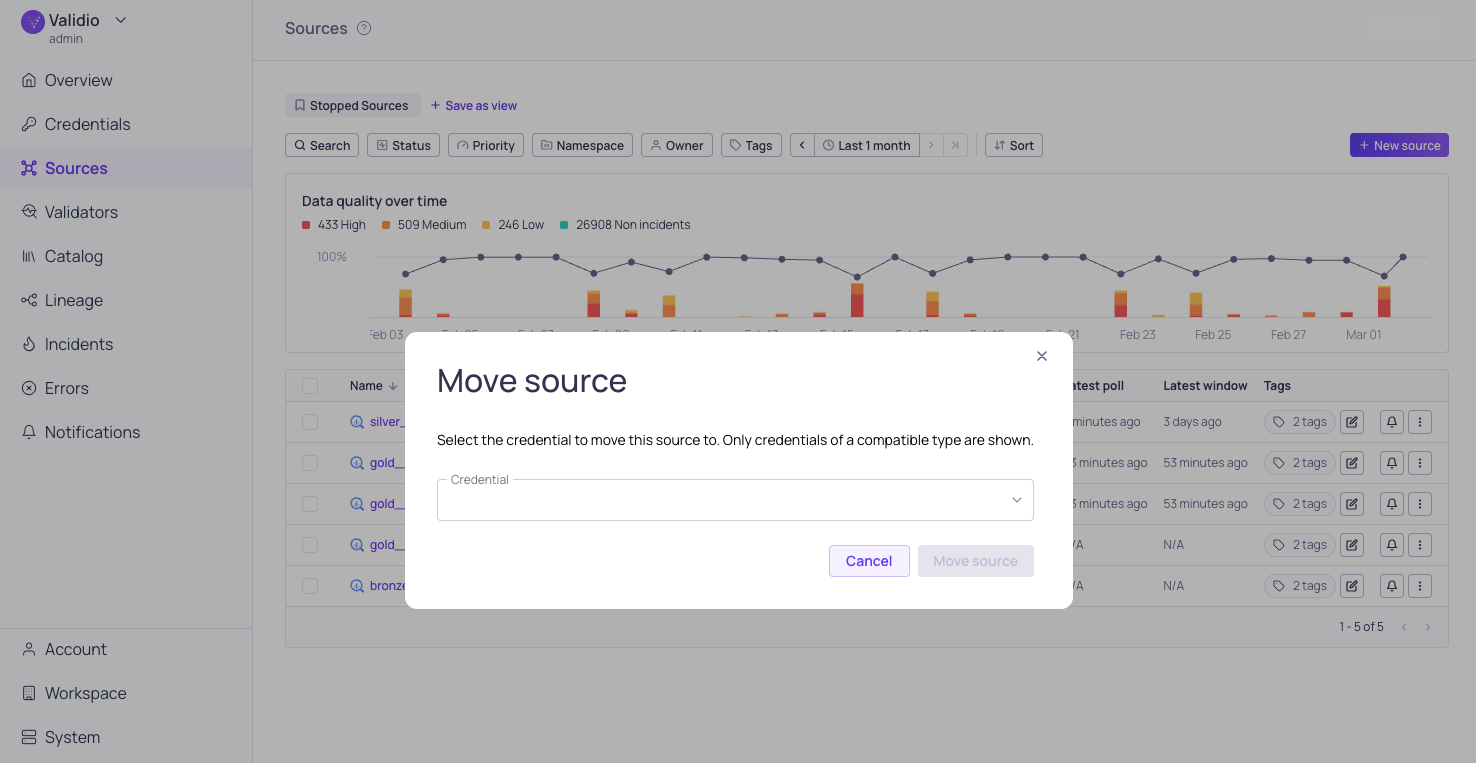 Move source dialog window