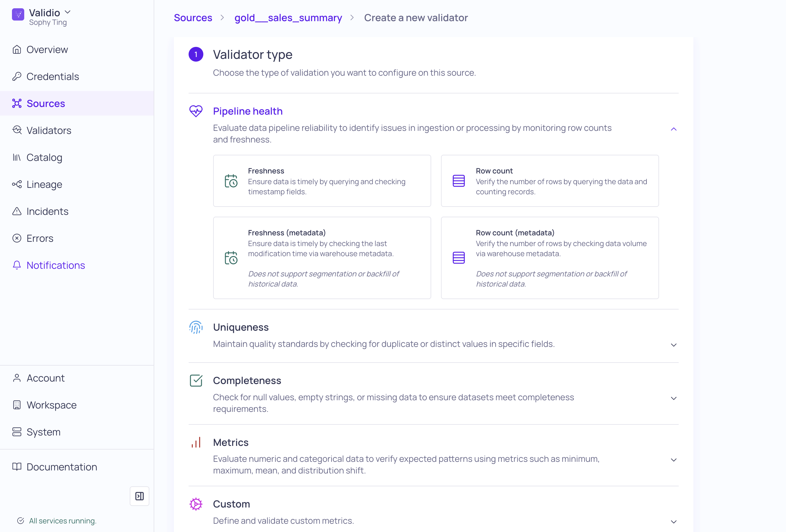 Improved validator configuration